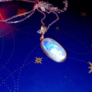 Genuine moonstone sterling silver necklace